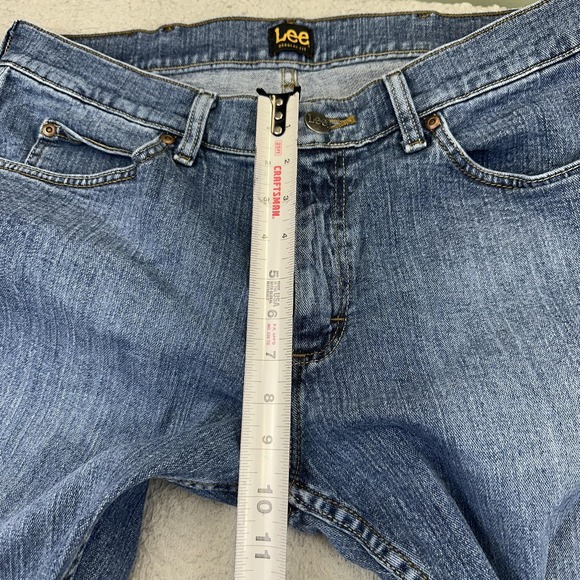 Lee Jeans Mens 34x29 Blue Regular Fit Straight Leg Stretch Denim Pants Comfort - Picture 10 of 14